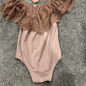 Mauve Lace Ruffle One Piece baileys blossoms